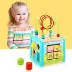 Design Educational Toy Educational New Design Baby Kids Educational Toy Beads Coaster Wooden Activity Cube Toys
