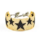 Gold Stars Miyuki Seed Beads Cuff Bracelet Jewelry Men Ethnic Handmade Jewelry Tassel Bracelets