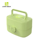 2020 new arrival eco friendly wheat straw tiffin box airtight food container kids lunch box with 3 compartments