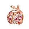 BAGREER SCC1120 Rose Gold Ladybug Pendant Charms 925 Silver DIY Gemstone Beads Bracelets Bangle CZ Stone Jewelry