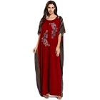 Zakiyyah 7657 Summer Butterfly Abaya Women Adults Islamic Clothing Kaftan Style Fancy Embroidery With Stripe Bat sleeve