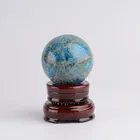 Wholesale natural Blue apatite stone sphere crystal ball