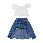 Hot sale Summer Short Sleeve Lace Baby Girls' Clothing Sets