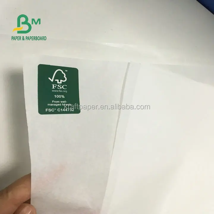 30gsm 40gsm one side glossy food grade white mg kraft paper for