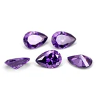 loose gemstone synthetic 5*7- 6*8mm Amethyst cz gems purple pear cut loose cubic zirconia