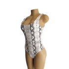 Newest High Quality Nylon Sexy Swimwear One Piece Female Snakeskin Swim Suit Set