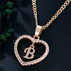 Personalised Initial Letter Jewelry Gold Color Heart Pendant Necklace