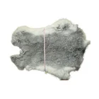 Easy to handle grey color Rich volume rabbit fur fur skin
