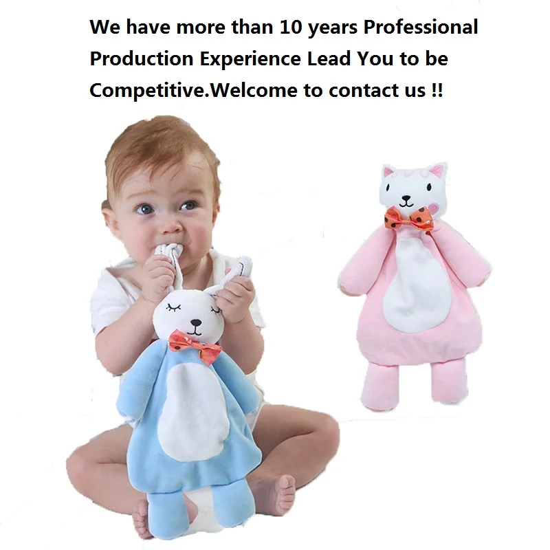2020 rabbit penguin dog cute plush toy teether baby teething toy