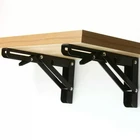 8'' White Black Metal Triangle Table Bench Folding Adjustable Shelf Bracket
