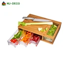 Wholesale large vegetable meat organic custom kitchen wood bamboo cutting board with tray drawer container