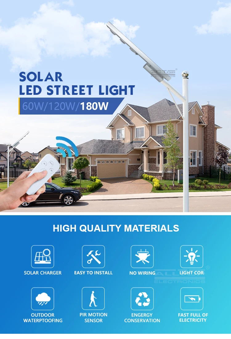 Ip65 outdoor waterproof pathway road lighting smd integrated 60w 120w 180w 240w all in one solar led street lamp