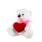 Plush White Teddy Bear Factory Wholesale White Cute Valentines Day Teddy Bear Custom Soft Heart Plush Teddy Bear