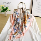 Summer Square Scarf Polyester Twill Printed Spring Summer Fashionable Luxury Square Scarf For Lady