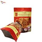 Hot gold stamp custom packaging plastic print bag with zipper metalized aluminum foil stand up pouch