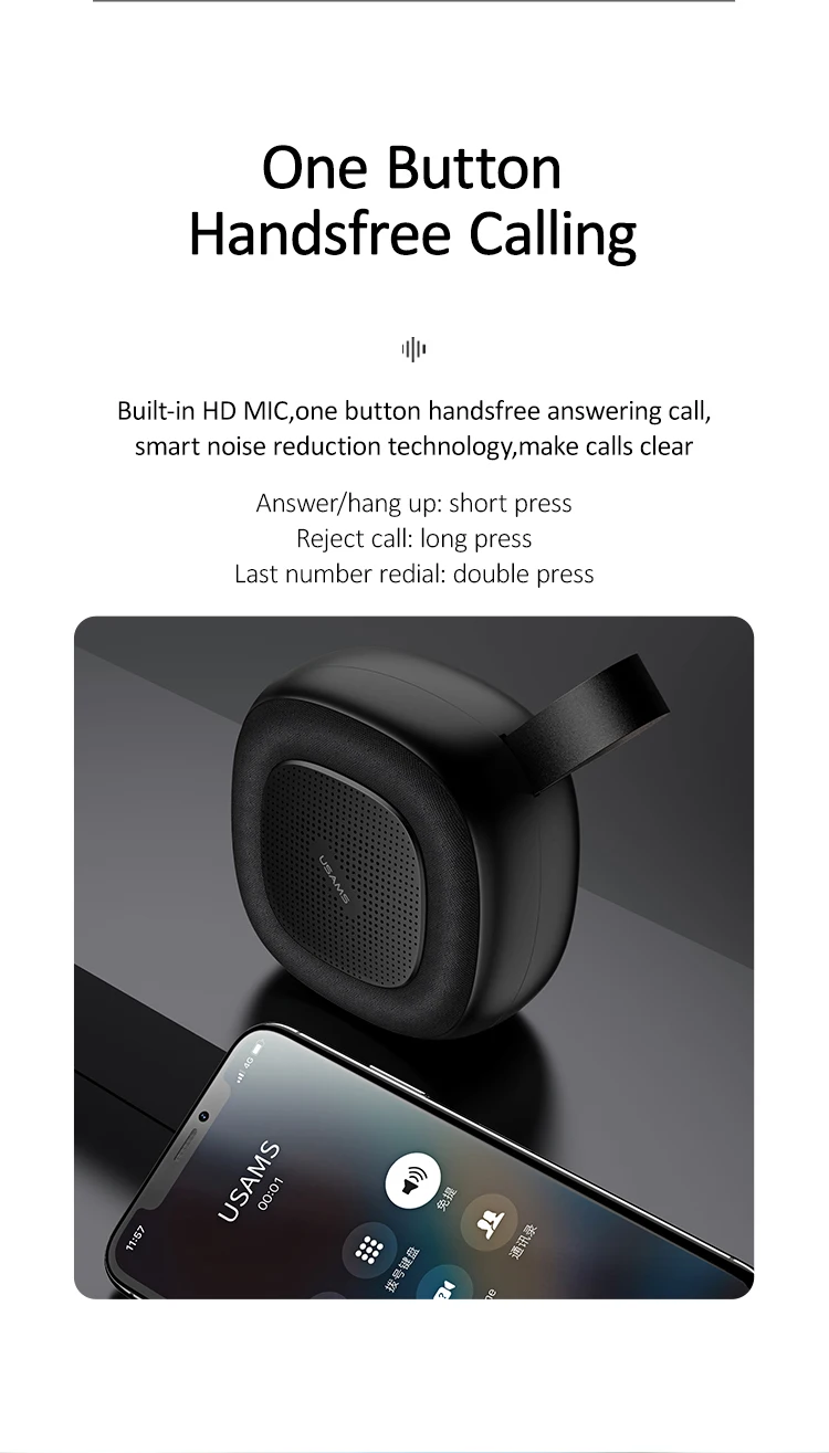 Usams High quality Mofa Series Hands-free Wireless Mini AUX Speaker - ANKUX.COM