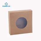 gift shirt box folding board pvc cling film transparent cake show kraft pet window box