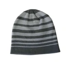 hot custom hat winter men embroider logo knit Striped acrylic Beanie