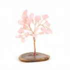 Wholesale natural rose quartz stone crystal fortune tree for home decoration