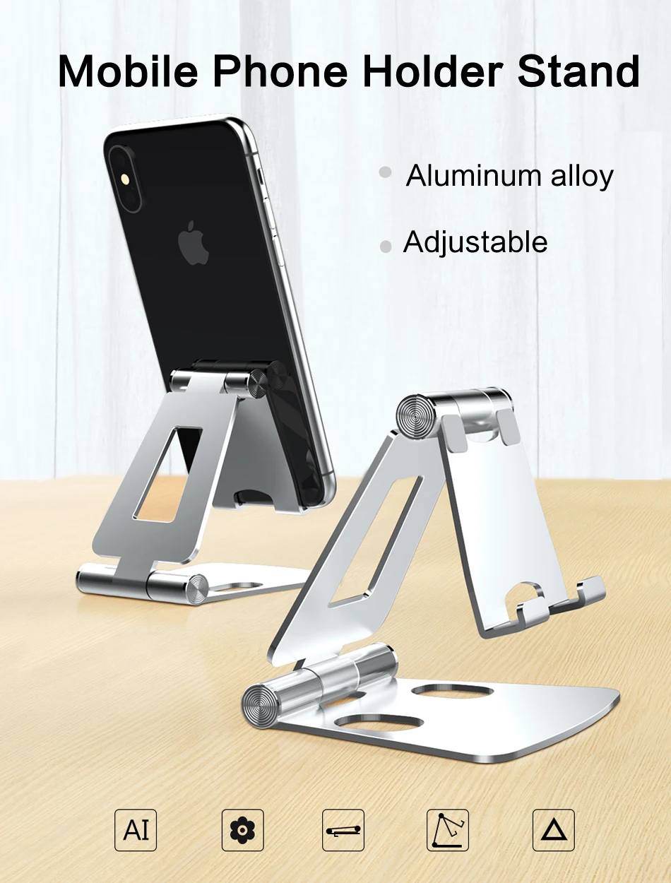 铝制可折叠台式电话支架便携式手机支架支架双可折叠手机支架