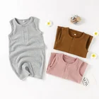 Baby Romper Cotton Baby Cotton Romper Overall Summer Sleeveless Elastic Baby Ribbed Romper Organic Cotton Onesie
