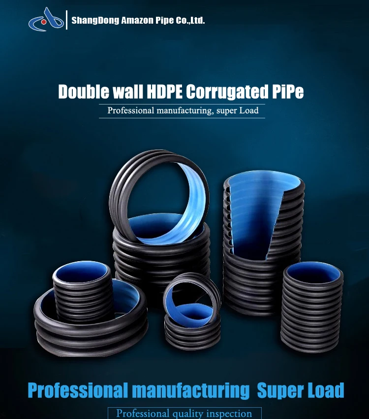 Black polyethylene corrugated plastic culvert drain pipe prices for sale