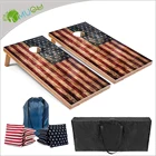 YumuQ 2' x 4' Wooden Cornhole Board Games Set, Plywood Cornhole Board with Custom Patterned Sticker for Garden Lawn Games