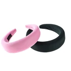 Vintage Milk Silk Wide Padded Velvet Sponge Hairband Women 4cm Alice Foam