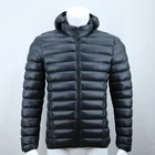 Winter custom men's black shiny duck down jacket fall clothes for men