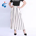 Best selling fashion yarn dyed pure cotton women casual striped loose pants
