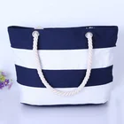 Custom 2020 Factory Supply Stitching Color Beach Leisure Travel Shopping Canvas Bag Handbag For Woman