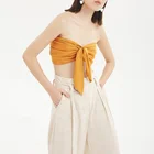 High Quality Street Style Sexy Women Ladies Casual Plain Tank Top with Bow