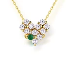 Lucky birthstone charm gold genuine emerald heart pendant necklace
