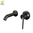 One handle gold black and Gun gray 304SS brushed hot cold water mixerhidden wall mounted basin Faucet