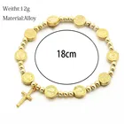 Packaging Customization Jesus Cross Bangle Gold Rosary Religious Beaded Bracelet