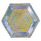 Romantic Dream Style Laser Silver Disposable Tableware Paper Plates For Wedding Party Supplies