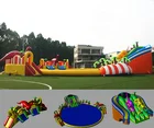 Outdoor Sport Game Giant Inflatable Water Park With Swimming Pool