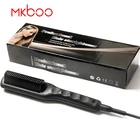 Amazon New Model Black Men Beard Hair Straightener Brush Comb Electric hair straightener comb