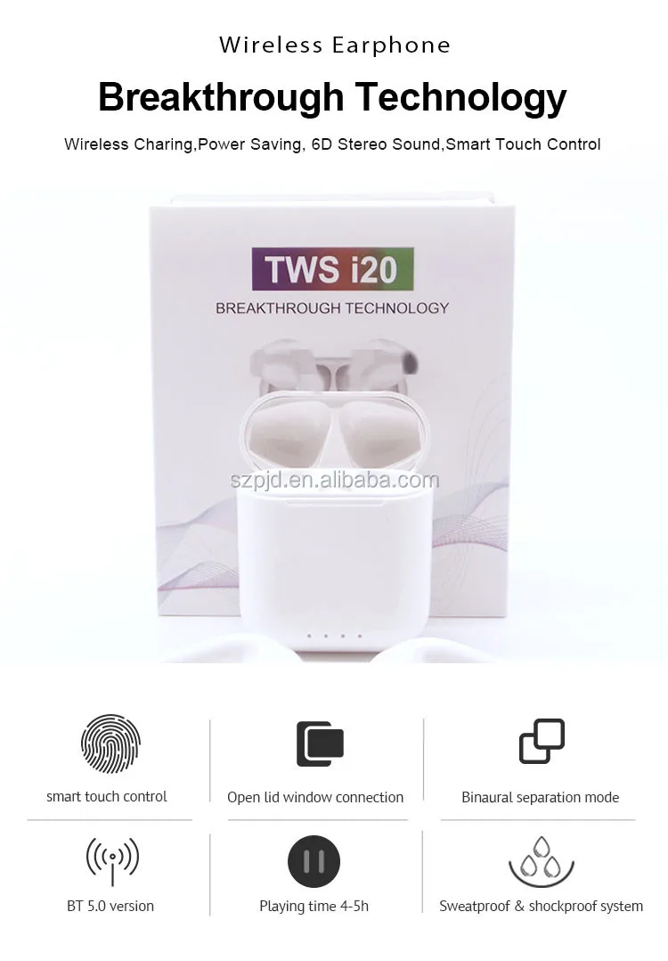 2019 Original Blue tooth i20 TWS with microphone wireless Blue tooth headphones PK i7 i10 i12 - ANKUX.COM