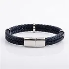 Jewellery Hand Made Wholesale Jewellery Stainless Steel Buckle Hand Made Braided Custom Mens Leather Wristband