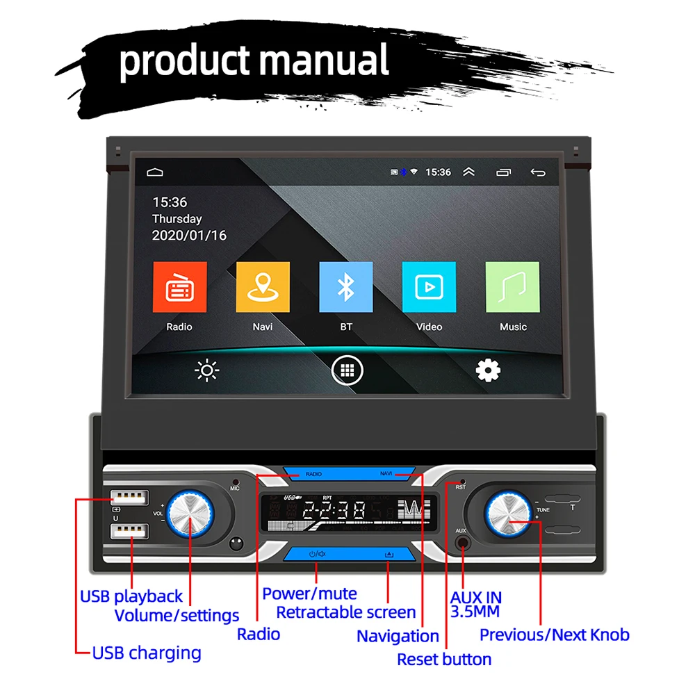 Podofo 1 Din Android 9 1 Car Radio Para Carro Autoradio 7 Automatic