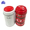 embossing food-grade christmas decoration candy can biscuit round tin box for kid