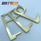 Antimicrobial hygienic No Touch Key brass Keychain Door Opener