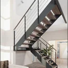 Used spiral staircase Stainless steel railing stairs indoor wooden tread staircase