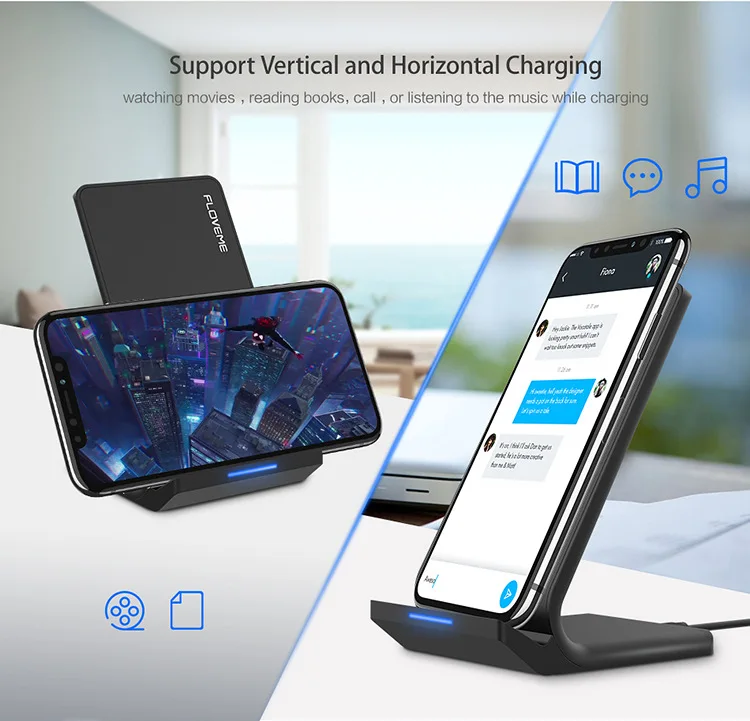 Chargeur rapide de Téléphone Sans Fil Qi Chargeur Rapide Support de Charge pour iPhone 8plus pour iPhone X Charge pour Samsung note 8 S8 - ANKUX Tech Co., Ltd