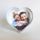 Picture insert photo frame funny acrylic heart shape snow water globe
