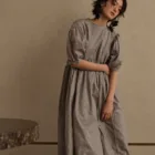 Long Dress Casual Dresses Women J20024 Custom Printing Cute Women Casual Loose Long Dress Japanese Style