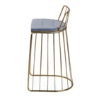 High Quality Furniture Modern Nordic Series Golden High Bar Stool with Upholstered Metal Legs