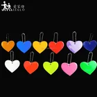 Cute Heart shape Reflective keychain bag pendant accessories soft PVC reflector keyrings for traffic visible safety use