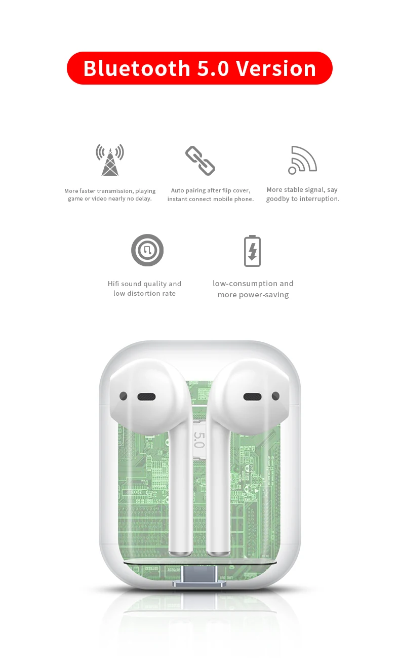 5.0 wireless earpod i23 tws boat earphone 1:1 super quality 2nd generation bluetooth earbuds wireless charging i23 tws - ANKUX.COM